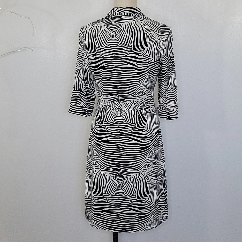 Merona Shirtwaist Zebra Print Dress SZ M - Picture 4 of 10